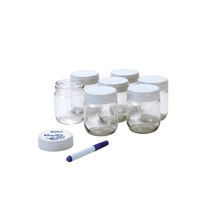 Set of 7 yoghurt jars