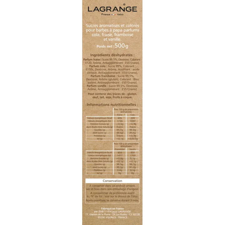 4 parfums de sucres barbes à papa