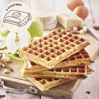 4 Wafels 5x8 platen voor 4 Wafels wafelijzer