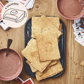 Waffelplatte - 4-Waffeln-Waffeleisen - Knusprig und lecker
