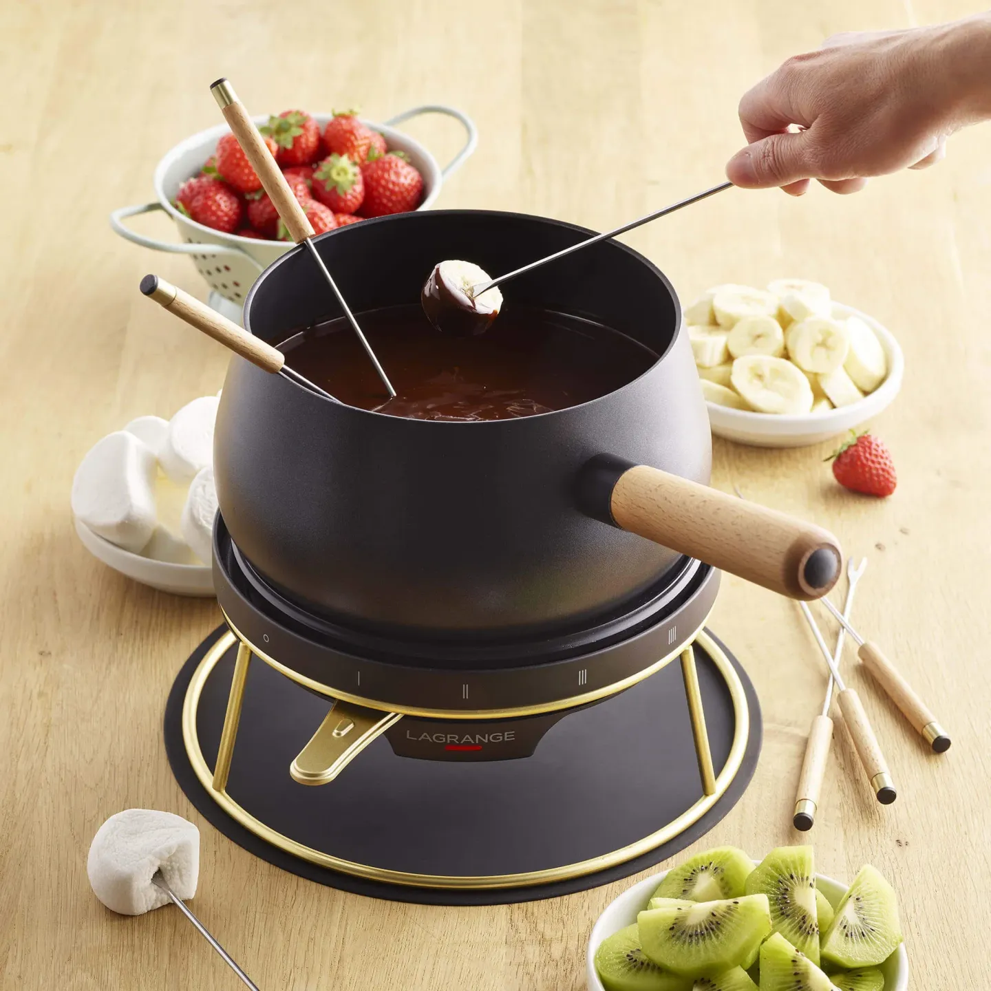 Wok et fondue LAGRANGE Wok et Fondue Bois clair 349019