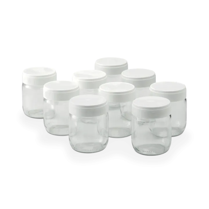 Jeu de 9 pots de yaourt