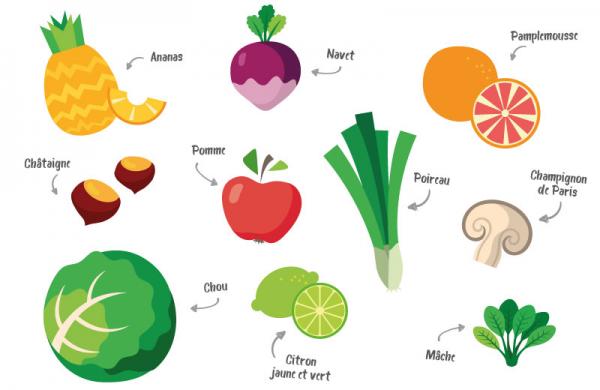 Décembre - Fruits et légumes de saison