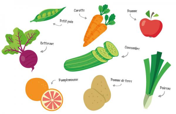 Avril - Fruits et légumes de saison