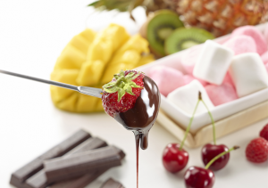 Fondue au chocolat aux fruits